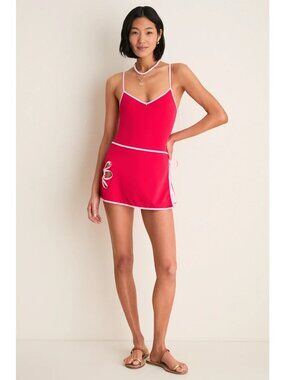 FOLLOW SUIT Mini Flora Wrap Pareo Poopy /Pink Size Medium NWT